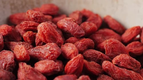Close Up View of Red Goji Berries