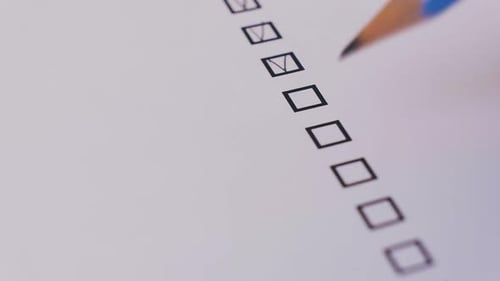 Pencil Checking Boxes on a White List