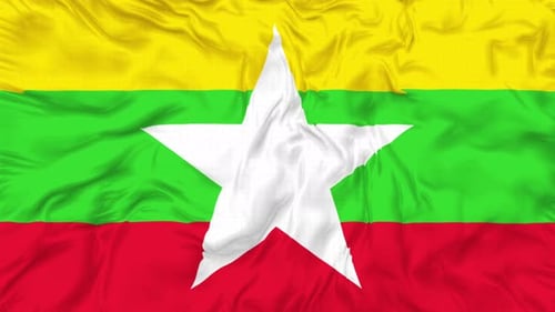 Myanmar Flag Waving Loop