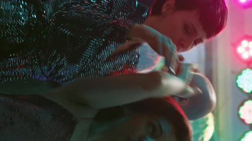 Vertical Video Dance Partners Waltzing on Dance Floor