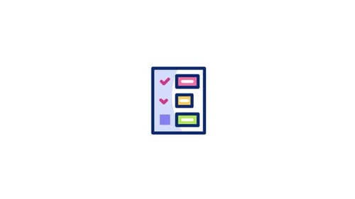 Animated Checklist Icon with Completing Checkmarks