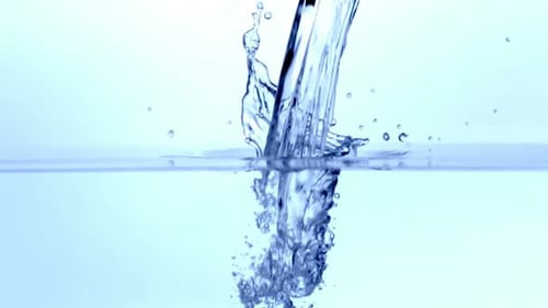 Slow motion water cascade a refreshing liquid pouring with rippled surface texture