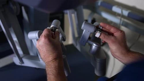 Adult Operating Robotic Surgery Machine in Hospital