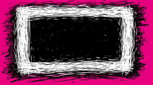 Watch a stop motion loop with hand drawn scribble frames on a solid background.