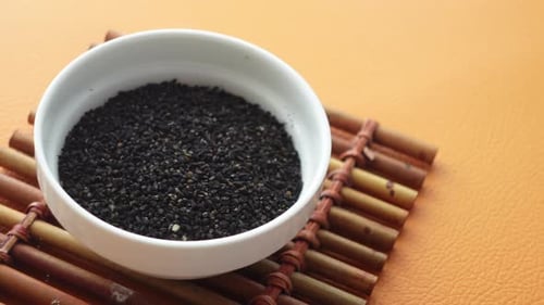 Black Cumin Seed in a Bowl on Table