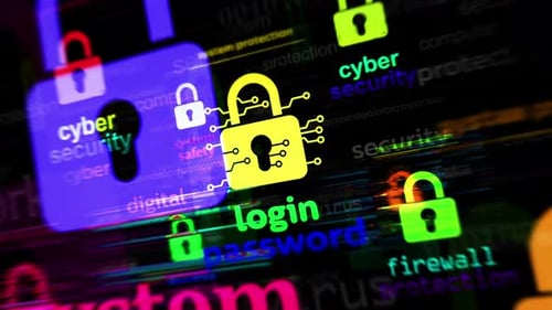 Cybersicherheits-Vorhängeschloss, Symbol, nahtlose Schleife