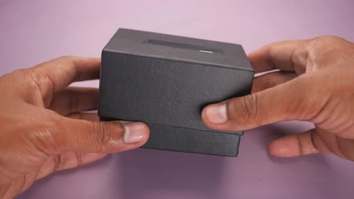 Black Box Opens Revealing Elegant Watch