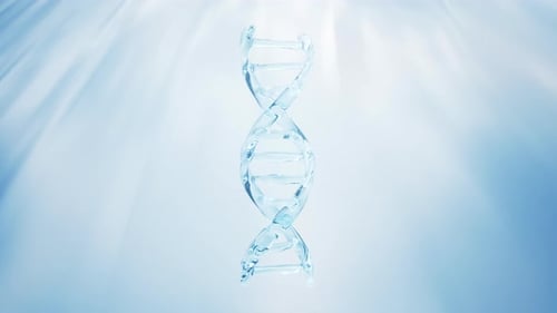 Glowing Transparent DNA Double Helix Rotation Loop Background