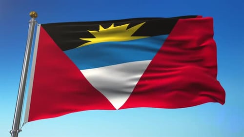 Antigua and Barbuda Flag Waving Seamless Loop