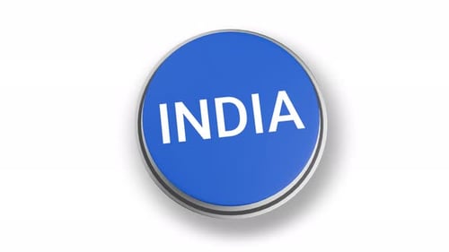 Modern 3D India Text Button Press Animation