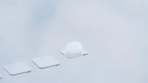 Jumping Marble on Platform Loop 3D Animation