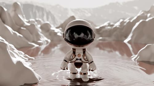 Cartoon Astronaut Loop Animation Satisfying Video