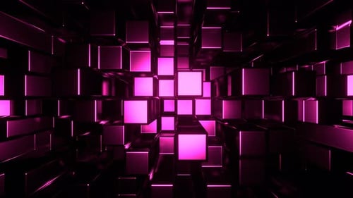 Pink Metal Cube Transformation Background Vj Loop In 4K