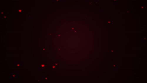 Floating Red Hearts Particle Loop Background