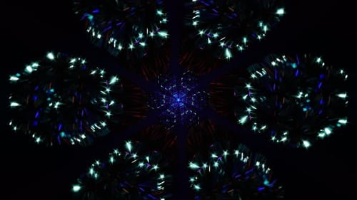 Abstract Neon VJ Loop with Rotating Shapes