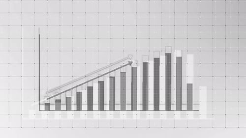 Black White Positive Business Increase Growth Animated