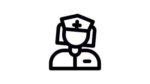 Animated Line Art Nurse Icon