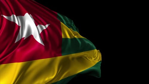 Togo National Flag Waving Seamless Loop Animation