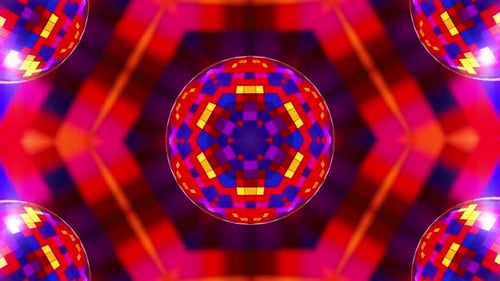 Dynamic disco balls spinning with bright colorful light effects