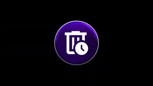 Modern 3D Rotating Recycle Bin and Clock Icon