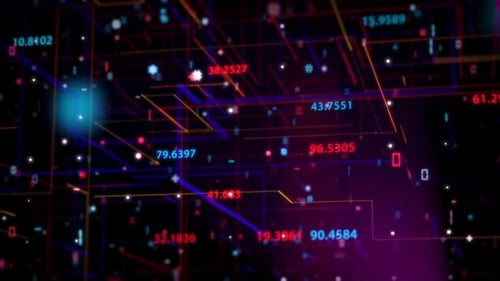 Futuristic Digital Data Grid Network Loop Background