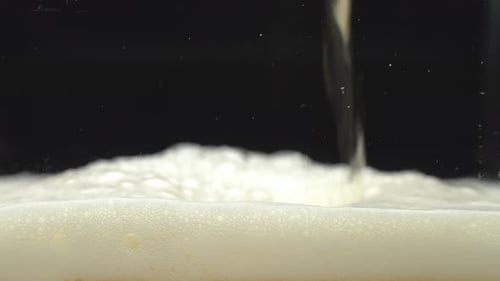 Close-Up Shot of Beer Bubbles