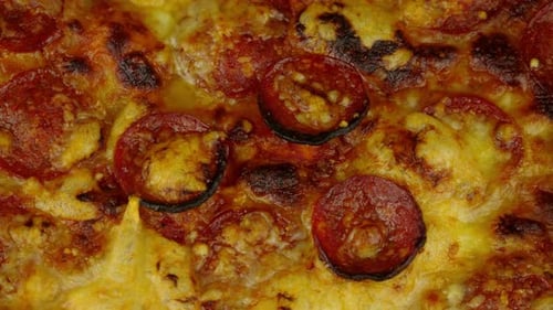 Close Up of Delicious Pepperoni Pizza