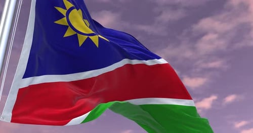 Realistic Namibia Flag Waving Motion Background