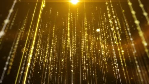 Sparkling Golden Snowflakes Holiday Background Animation