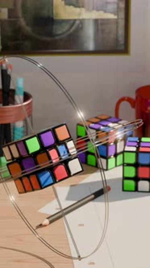 Abstract Background Glass Shapes with Refractions