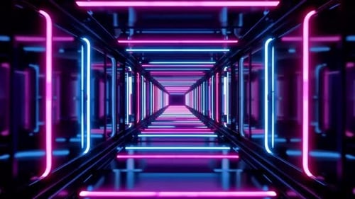 Hexagonal Space Station Hallway