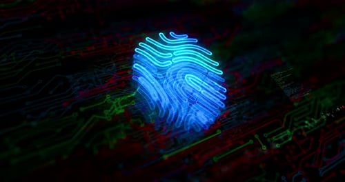 Digital Fingerprint Biometric Scan Technology Animation