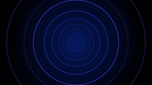 Futuristic Spiral Tunnel of Wi-Fi Signals and Digital Waves in Blue Technology Background Loop