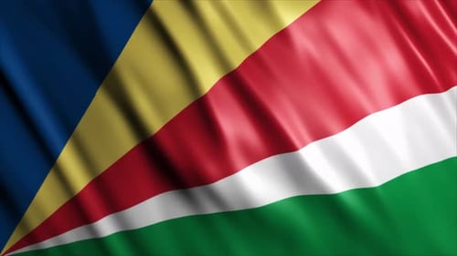 Waving Fabric Flag of Seychelles