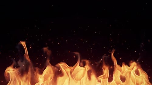 Cinematic Fire Trailer Background With Sparks Embers and Stone Background Loop