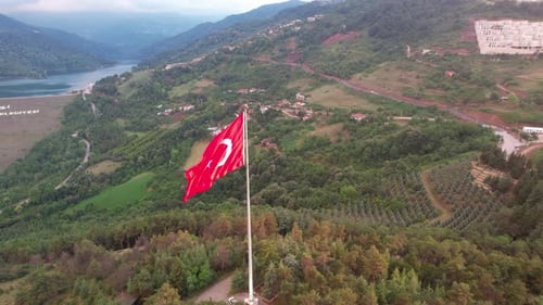 Turkish Flag Waving in the Green Mountains