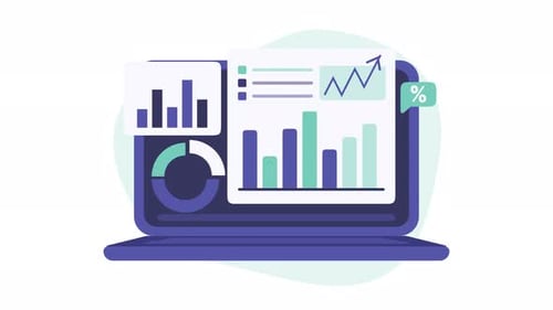 Analytics graph with bar charts growth data. Suitable for business presentations, reports, marketing