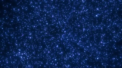 Glowing blue snowflakes snowfall blizzard of energy abstract particles and light