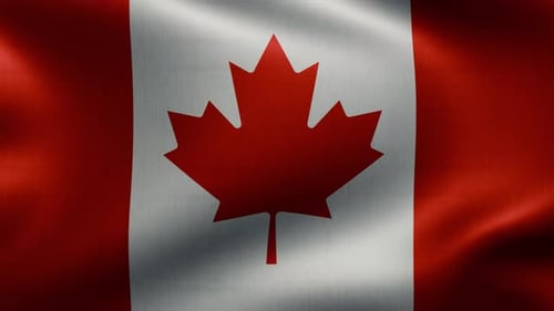 Realistic Waving Canadian Flag Seamless Loop Background