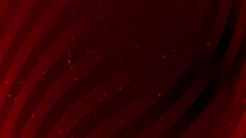 Abstract Red Wavy Lines Background with Glowing Particles