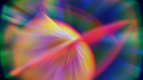 Patrones abstractos vibrantes que giran sobre un fondo negro en movimiento