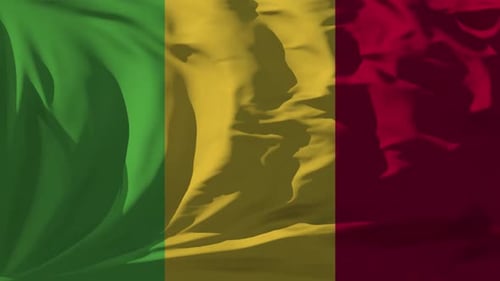 Realistic Green Yellow Red Vertical Waving Flag Background