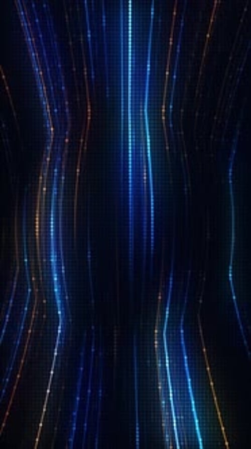 Futuristic Blue Orange Digital Lines Grid Loop Background