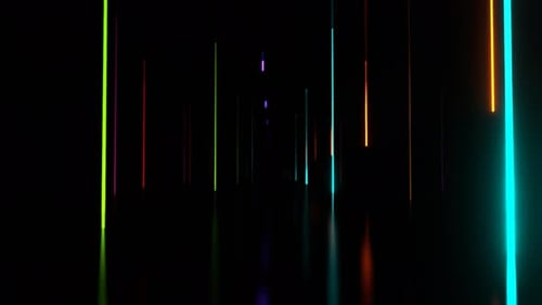 Multicolor Neon Light Falling Down Background Vj Loop In 4K