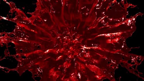 Dynamic Red Liquid Splash Reveal Transition Element