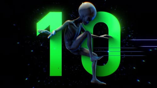 Alien Green Countdown Nummer 10