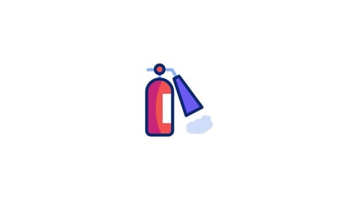 Animated Flat Design Fire Extinguisher Icon