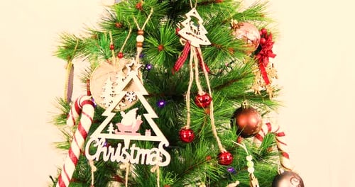 Christmas Tree with Ornaments and Candy Canes