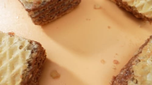 Close Up View of Square Layered Wafers