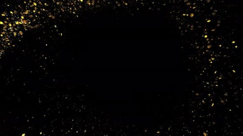 Golden Glitter Flight with Shining Gold Light Particles Trail